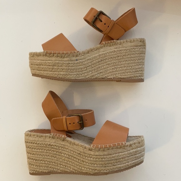 NIB Soludos Minorca High Platform Leather Wedges - Picture 3 of 12